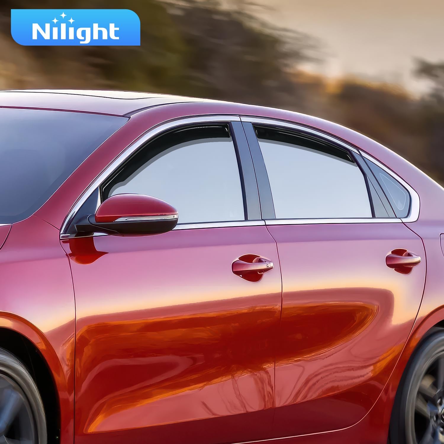 Nilight in-Channel Rain Guards for Kia Forte 2019 2020 2021 2022 2023 2024 2025, Vent Window Visors, Original Window Deflectors-4PCS