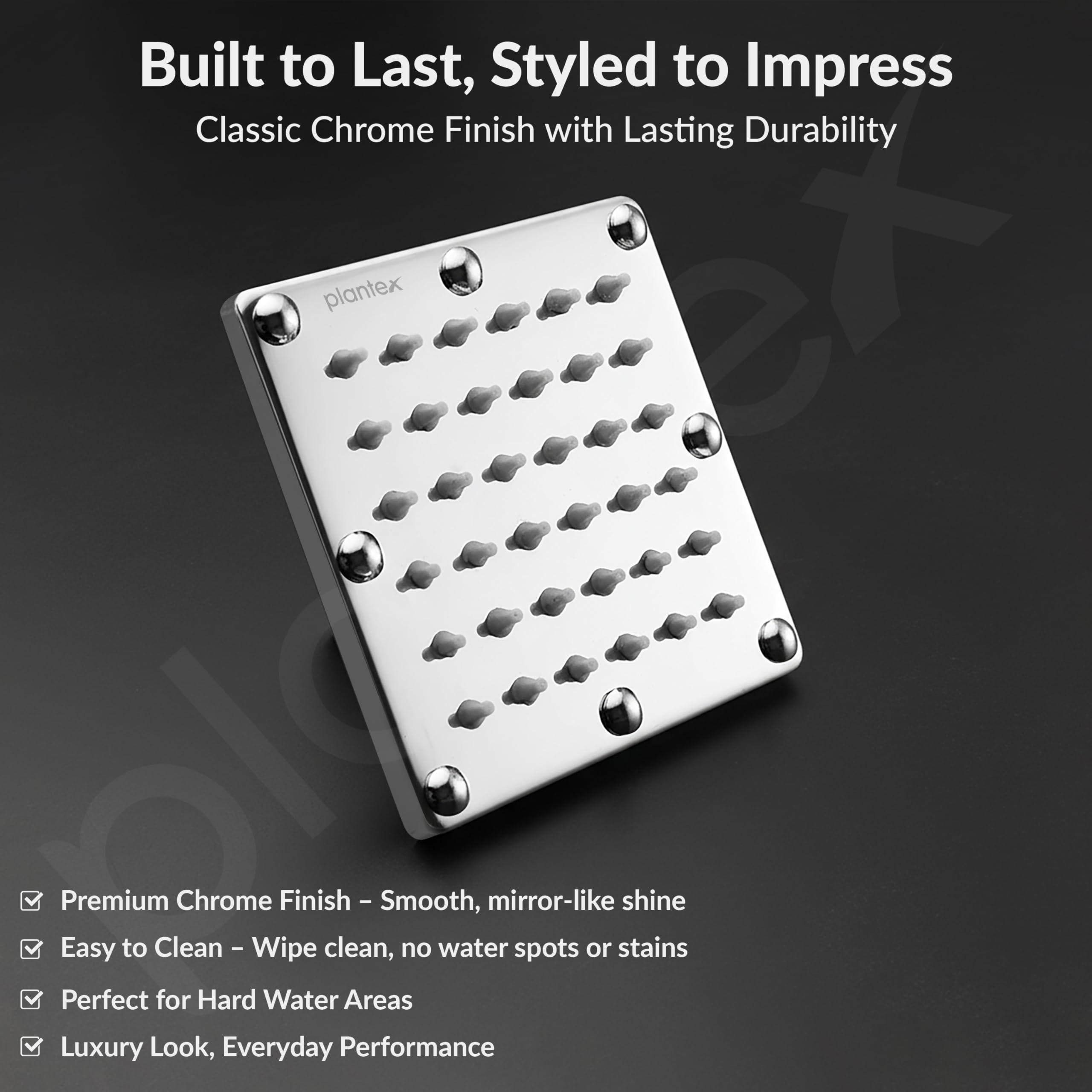 Plantex Stainless Steel Shower Head - Rainfall Luxury -6 Plantex Stainless Steel Shower Head - Rainfall Luxury -6