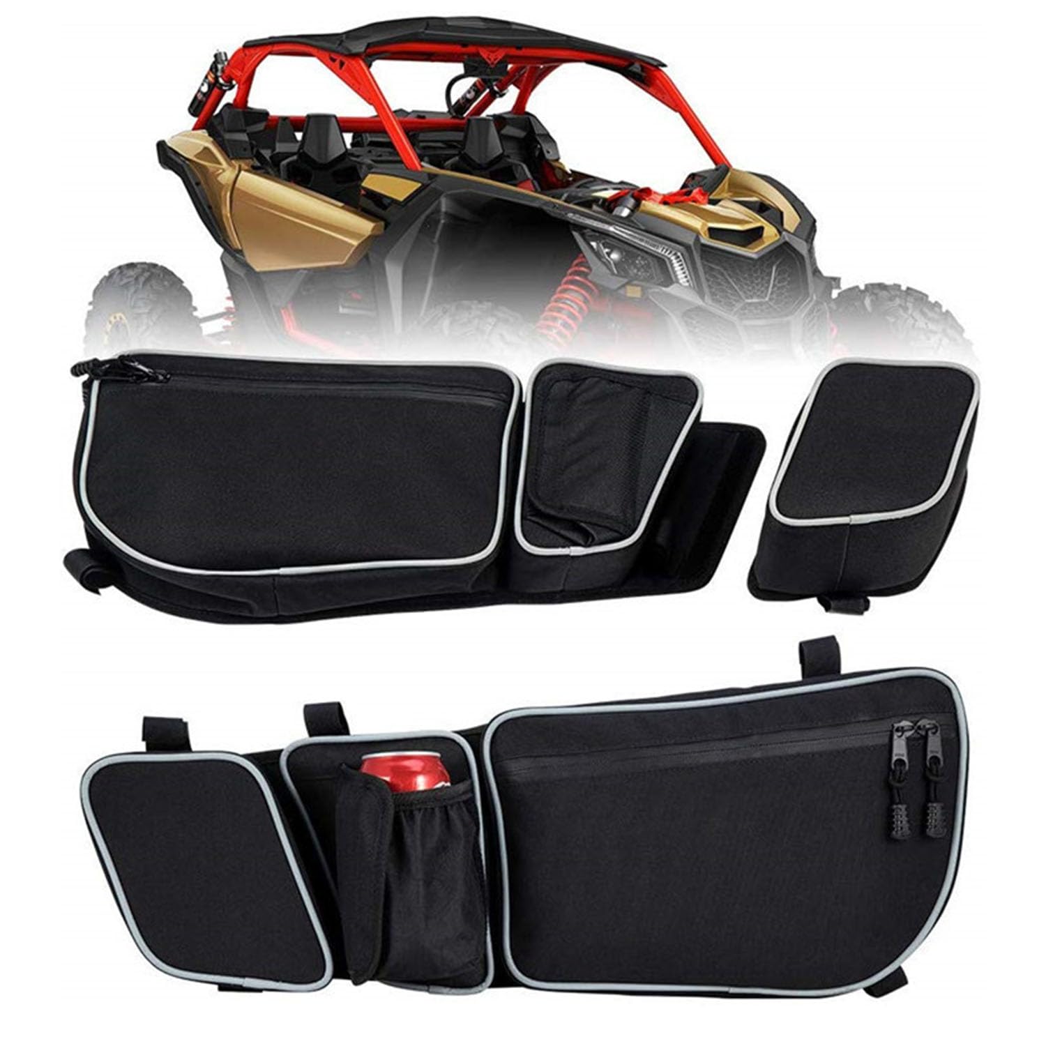 UTV organizer do drzwi, boczna torba do przechowywania dla Segway Villain SX10 X 2022-2025 2026, przednia tylna kieszeń pojazdu, wiele przegródek, akcesoria wewnętrzne