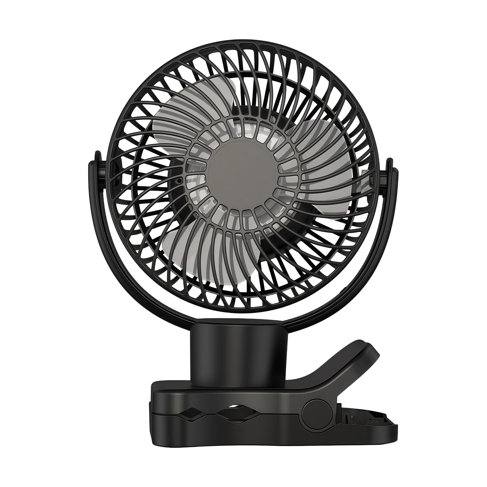 Uqezagpa Portable Clip Fan with Rechargeable Battery and 4 Speed Setting Portable Fan for Indoor and Outdoor Use USB Rechargeable Desk
