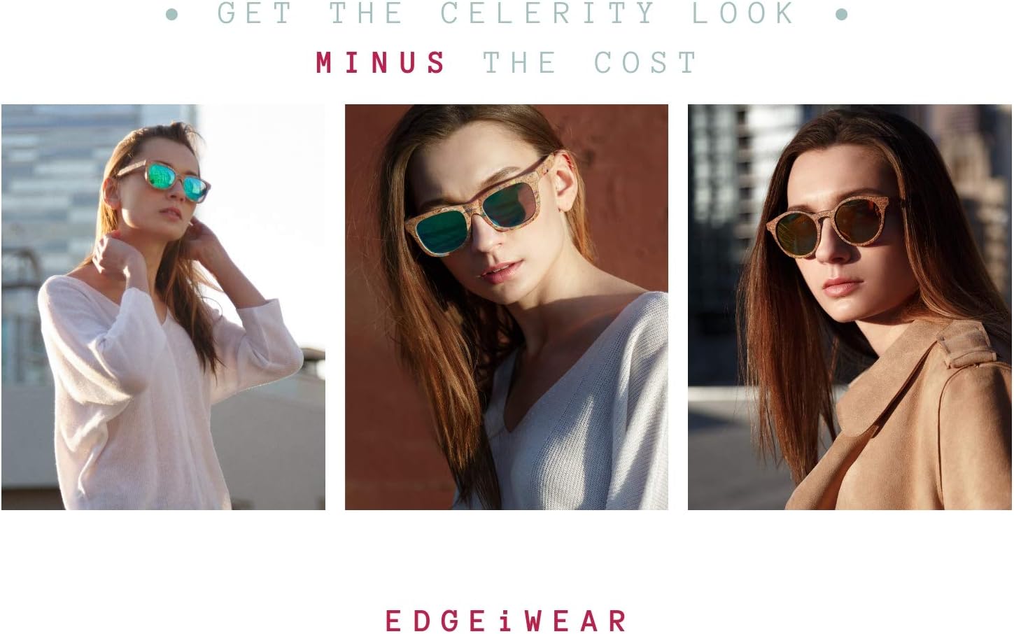 EDGEIWEAR Real Natural Corkwood Frame Polarized Sunglasses Eco Friendly With Color Mirror Lens Bamboo Case included WDES02-P1GNRV(gnrv)