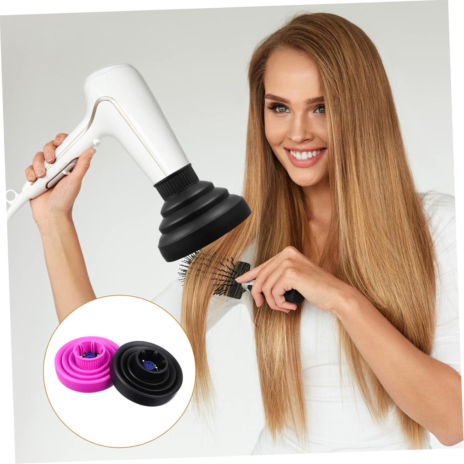 1pair Silicone Folding Hair Dryer Diffuser Nozzle Hair Diffuser for Blow Dryer Home Salon Use