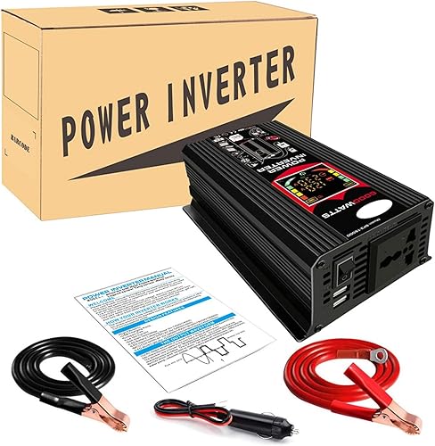 Miniatura 8 de Adaptador de inversor de automóvil 6000 W, convertidor de onda sinusoidal para automóvil, corriente directa, 12 V a CA 220110 V, convertidor de onda