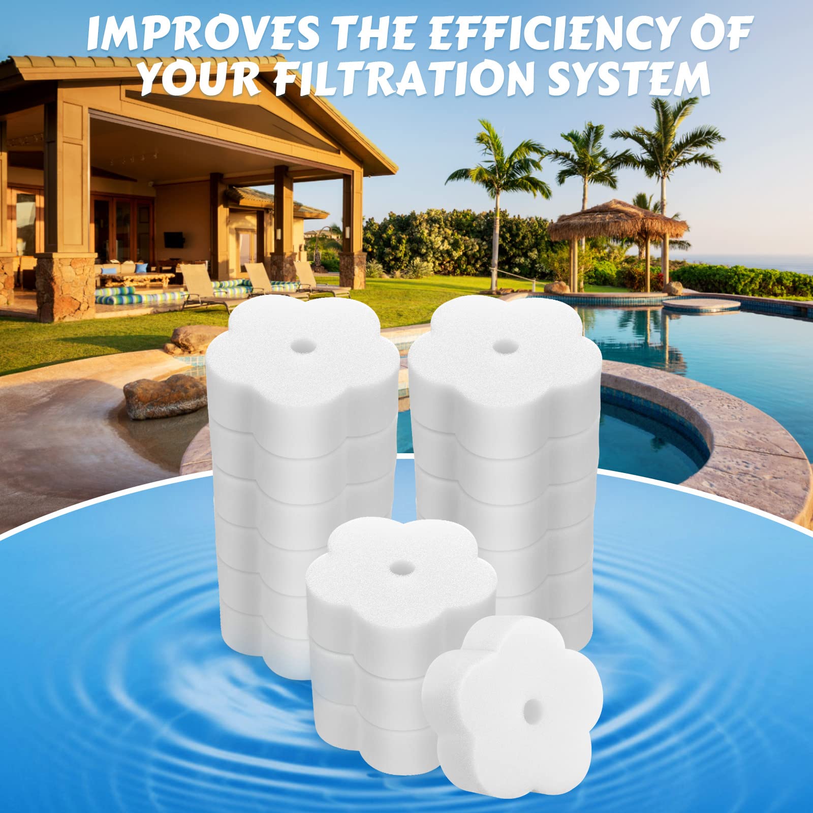 Éponge Nettoyante CleverSpa Pour Bain à Remous, Sans Produits Chimiques, Blanc, Quantité Au Choix