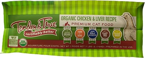 Miniatura 9 de Tender & True Alimento orgánico para gatos con receta de pollo e hígado, 7 libras
