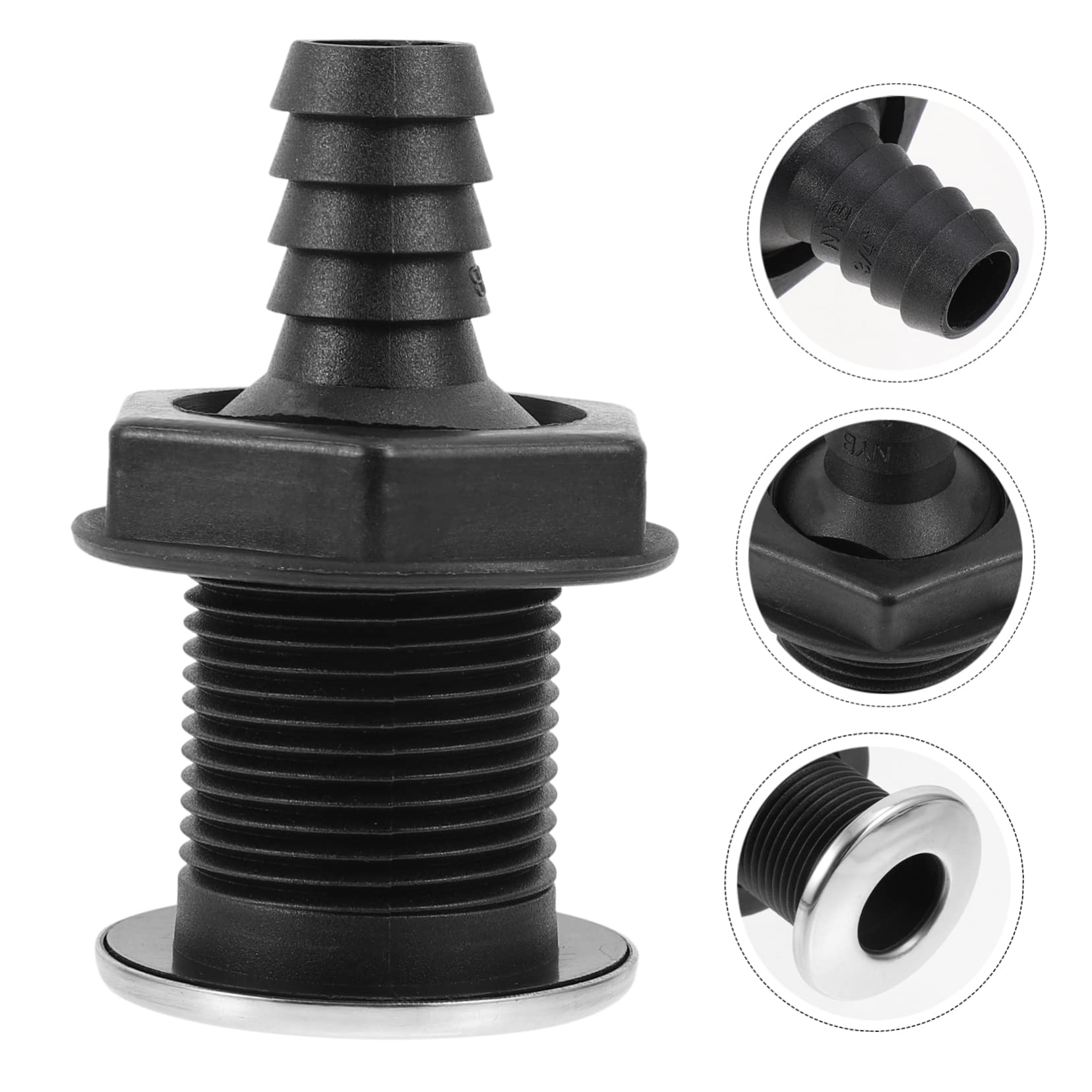 BESPORTBLE 2 Pezzi Scafo Camion Yacht Camper Scarico Mm Attraverso Hardware Durevole Impianto Idraulico Drenante Canoa per Casa Galleggiante Acque Reflue Dimensioni Drenaggio Marino Dritto