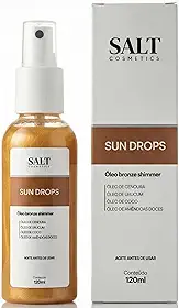 Óleo Iluminador Corporal Bronze Shimmer 120ml – Com Óleo de Cenoura, Urucum, Coco e Amêndoas – Hidratação e Efeito Glow Dourado – Salt Cosmetics