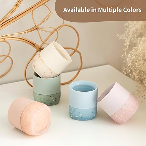 Miniatura 8 de Moonkie Vasos de silicona para bebés de más de 4 meses  Pequeñas tazas de entrenamiento abiertas para bebés con confeti  Esencial para destete LED