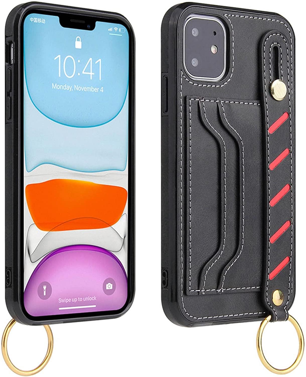Coque iPhone 14 Pro Max anti-chute robuste noire avec béquille de support - 8