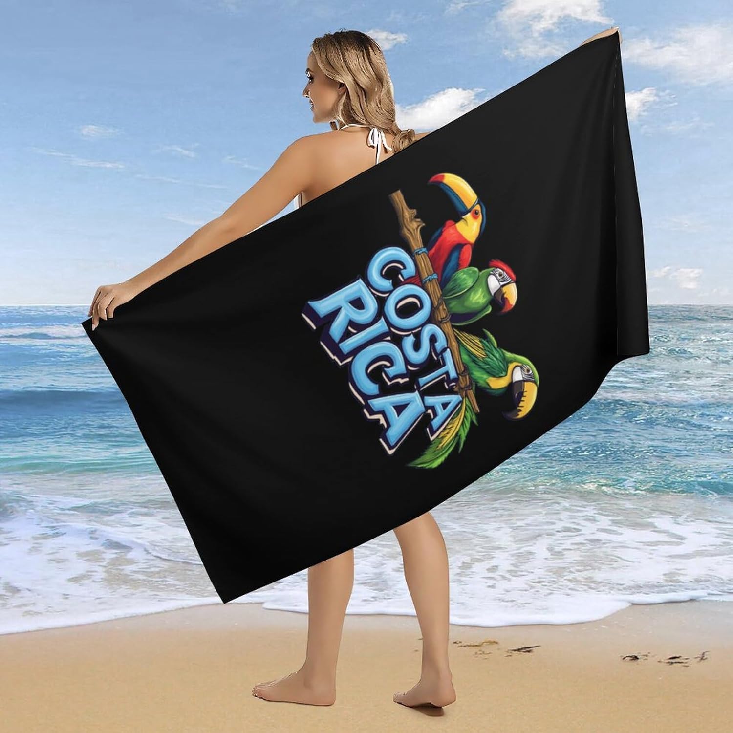 Costa-Ri-ca Tropical Bird Beach Towels Oversized Jumbo Large Yoga Bath Towel for Pool Yoga Swim Body 160x80cm