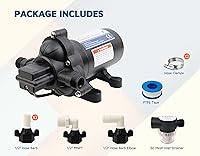 Vista 2 de Bomba de diafragma automática a pedido T33, bomba de presión para cocina, baño, RV, yate marino, caravana, jardín (12 V CC, 4.0 GPM, 45 PSI)