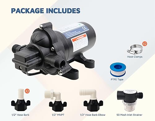 Miniatura 2 de KENCIT Bomba de diafragma automática a pedido T33, bomba de presión para cocina, baño, RV, yate marino, caravana, jardín (12 V CC, 4.0 GPM, 45 PSI)