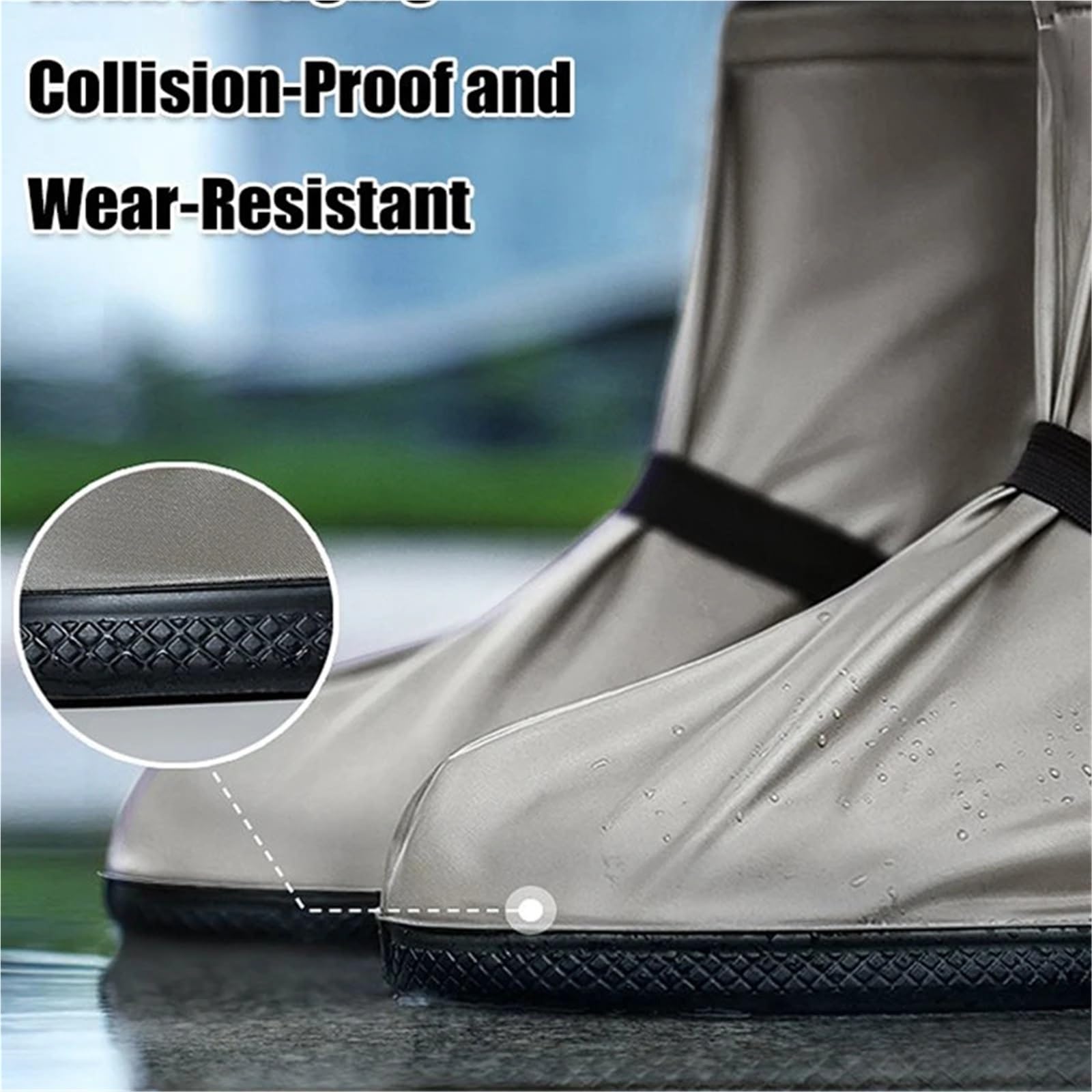 Funda Impermeable for Zapatos de Lluvia, Reutilizable, for Motocicleta, Ciclismo, Bicicleta, Botas de Lluvia de Silicona, a Prueba de Lluvia para Días de Lluvia y Nieve(Coffee,M)