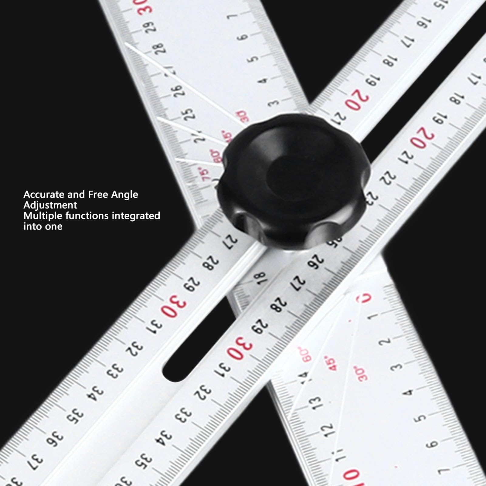 T-Type Woodworking Ruler 600mm Adjustable T-Square Precision Angle Ruler for Carpentry Woodworking & Construction Projects - Image 2