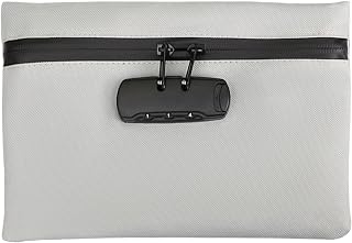 Geruchsdichte Tasche Groß Safe Bag Tragbarer Tresor Wasserdichte Tasche mit Schloss Geruchsdichte Geldbeutel Tasche Zahlenschloss Dokumententasche Money Box Verschließbare Box Silber für Reiselagerung