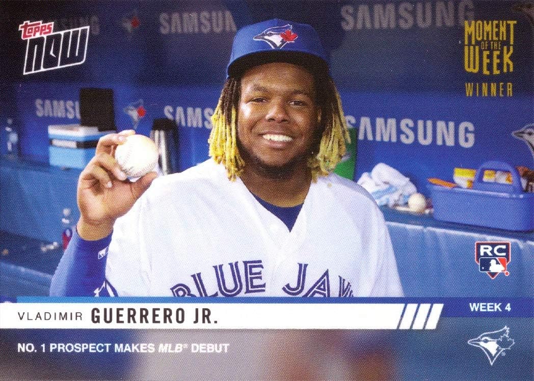 2019 Topps Now Moment of the Week Gold Winner #MOW-4W Vladimir Guerrero Jr. Baseball Rookie Card - Only 768 made!