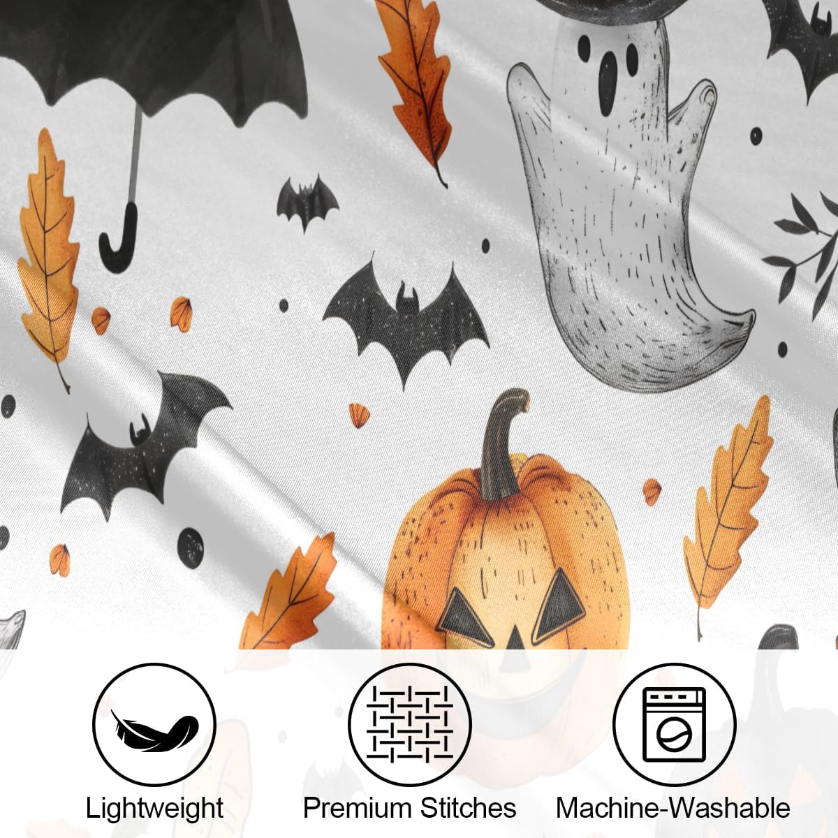 Halloween Satin Pillowcase for Hair and Skin, Similar to Silk Pillowcase 20x26 inches - Standard Size - Cute Ghost Soft Cooling Pillow Cases with Zipper Closure, Gifts for Women Men
