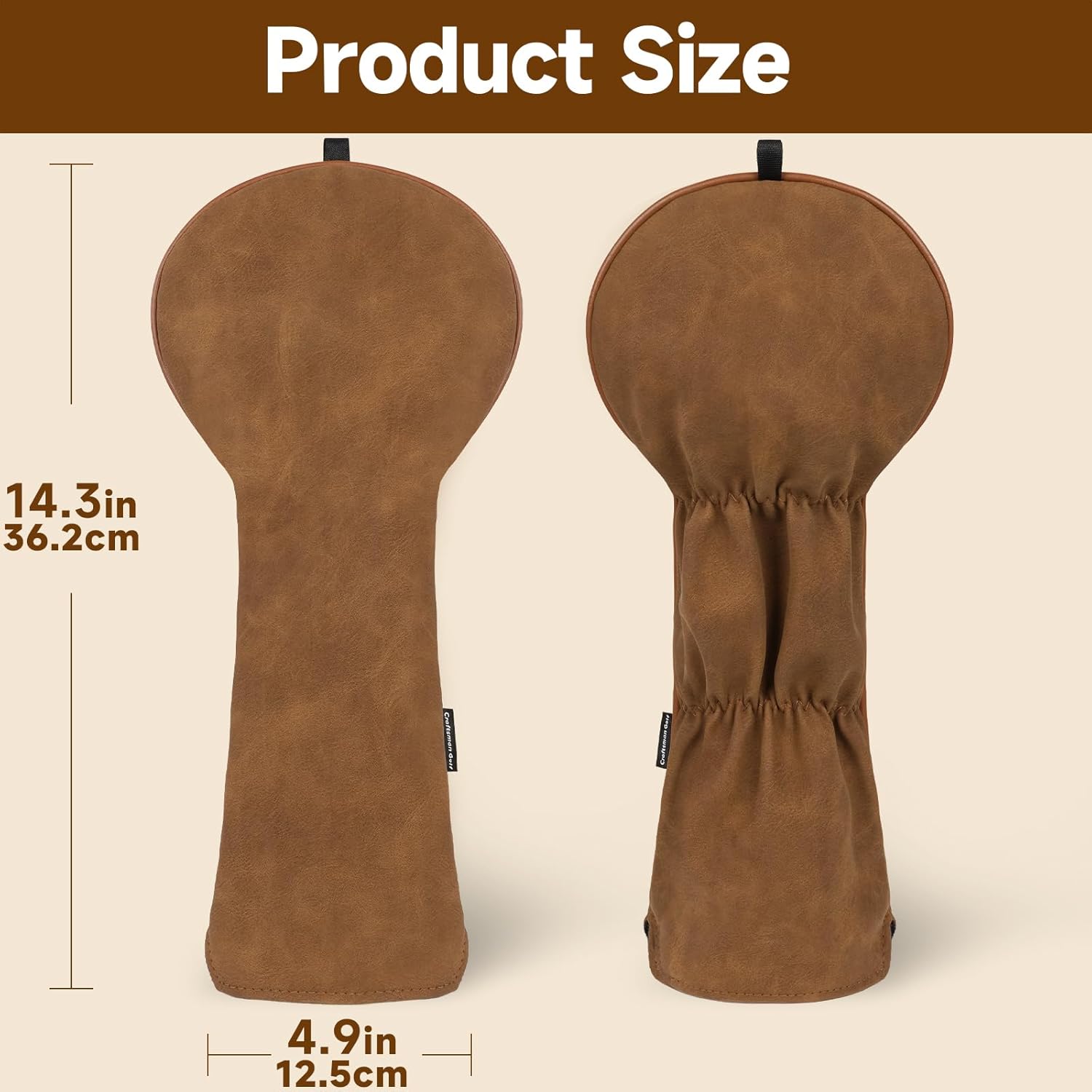 Craftsman Golf 3pcs or 1pc Rustic Vintage Brown Matte Soft Thick Classy Golf Headcover Head Cover Protector for Woods and Driver Hybrids Putters