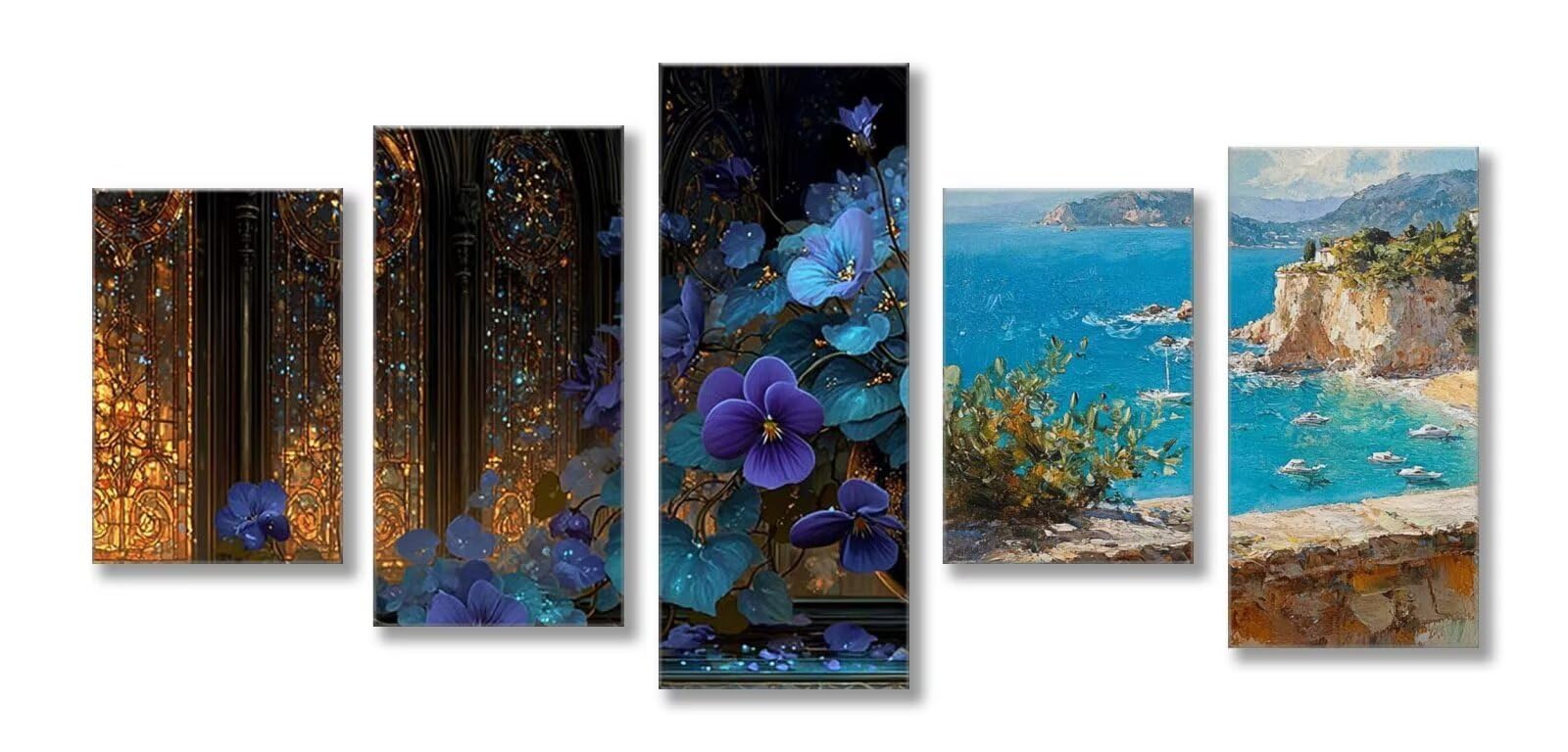 5 opakowań duży diamentowy obraz szklarniowy obraz diamentowy ścieg krzyżykowy kompletny zestaw, 5D krajobraz diamentowy zestaw do malowania, haft krzyżykowy obraz diamentowy, dekoracja 200x120cm C