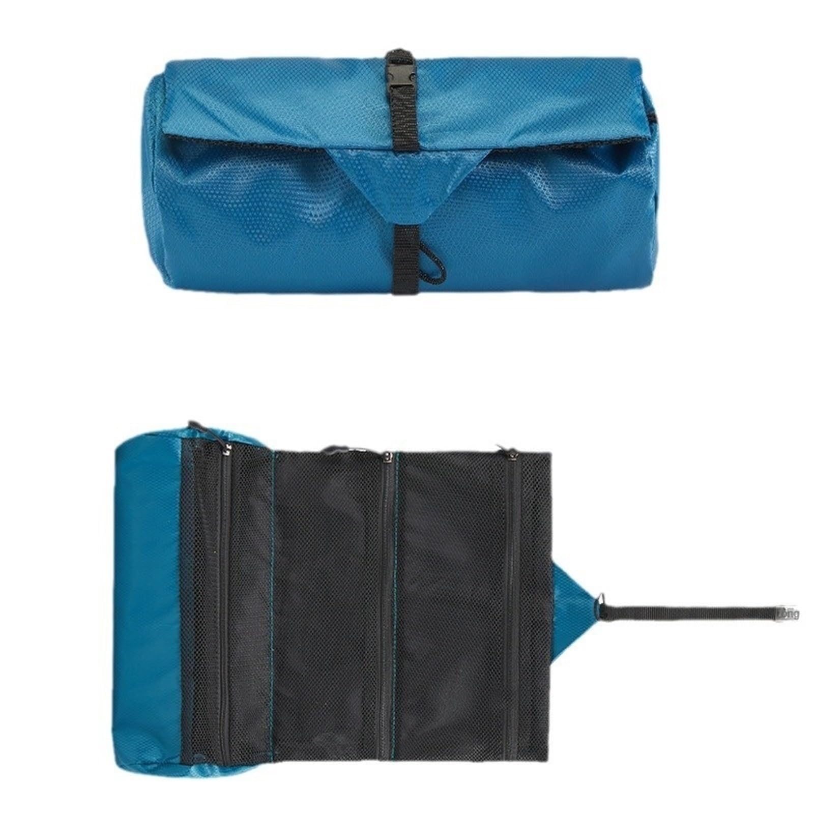 1 pz borsa da toilette pieghevole viaggio trucco portatile uomo asciutta e bagnata impermeabile for lavaggio a secco Per Viaggi(Dark Blue)