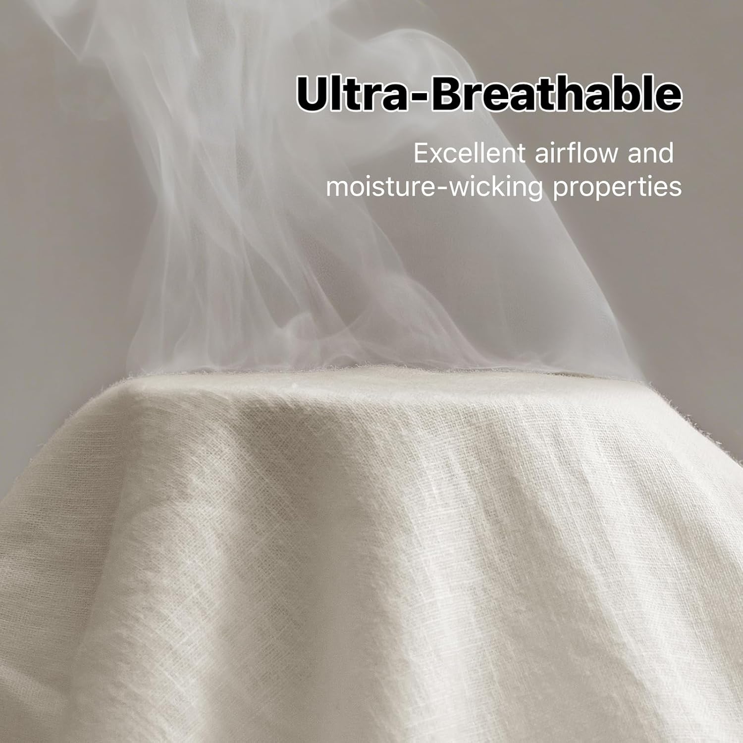 Linen Sheets Queen Size, Blend from Linen Cotton Bedsheets, Natural Flax,Breathable Soft Durable Sheet Set,16" Deep Pocket,All Seasons,4 Pieces (Linen, Queen) - Image 3