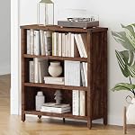 BON AUGURE Bibliothèque, 3 Étagère Bibliothèque, Agritourisme Étagères en bois et étagères, Petit rang de rangement Étagère pour le bureau à la maison, Salon, Chambre (Chêne rustique)