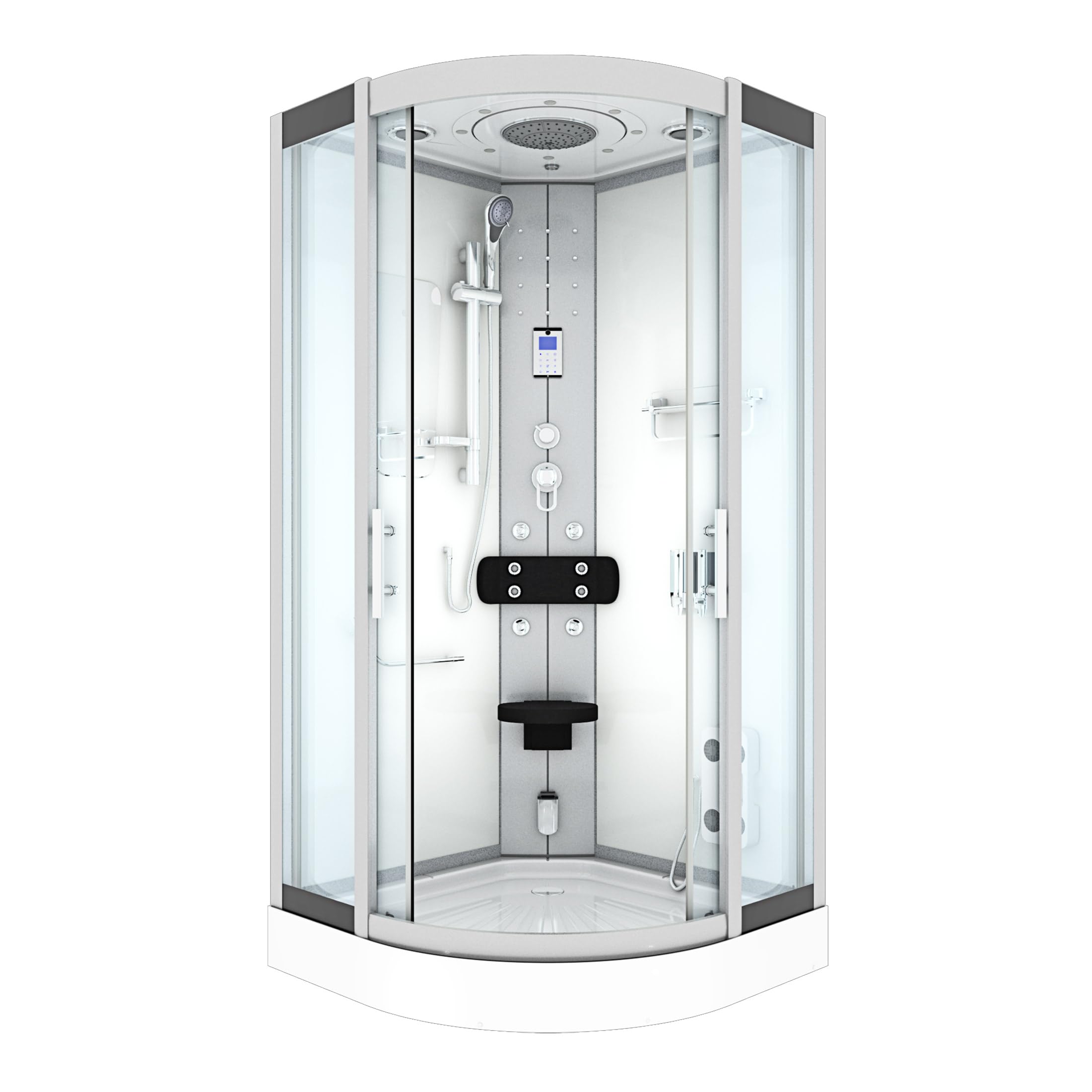 AcquaVapore Dampfdusche Duschtempel Sauna Dusche Duschkabine D46-20T2-EC 100x100 cm mit 2K Scheiben Versiegelung