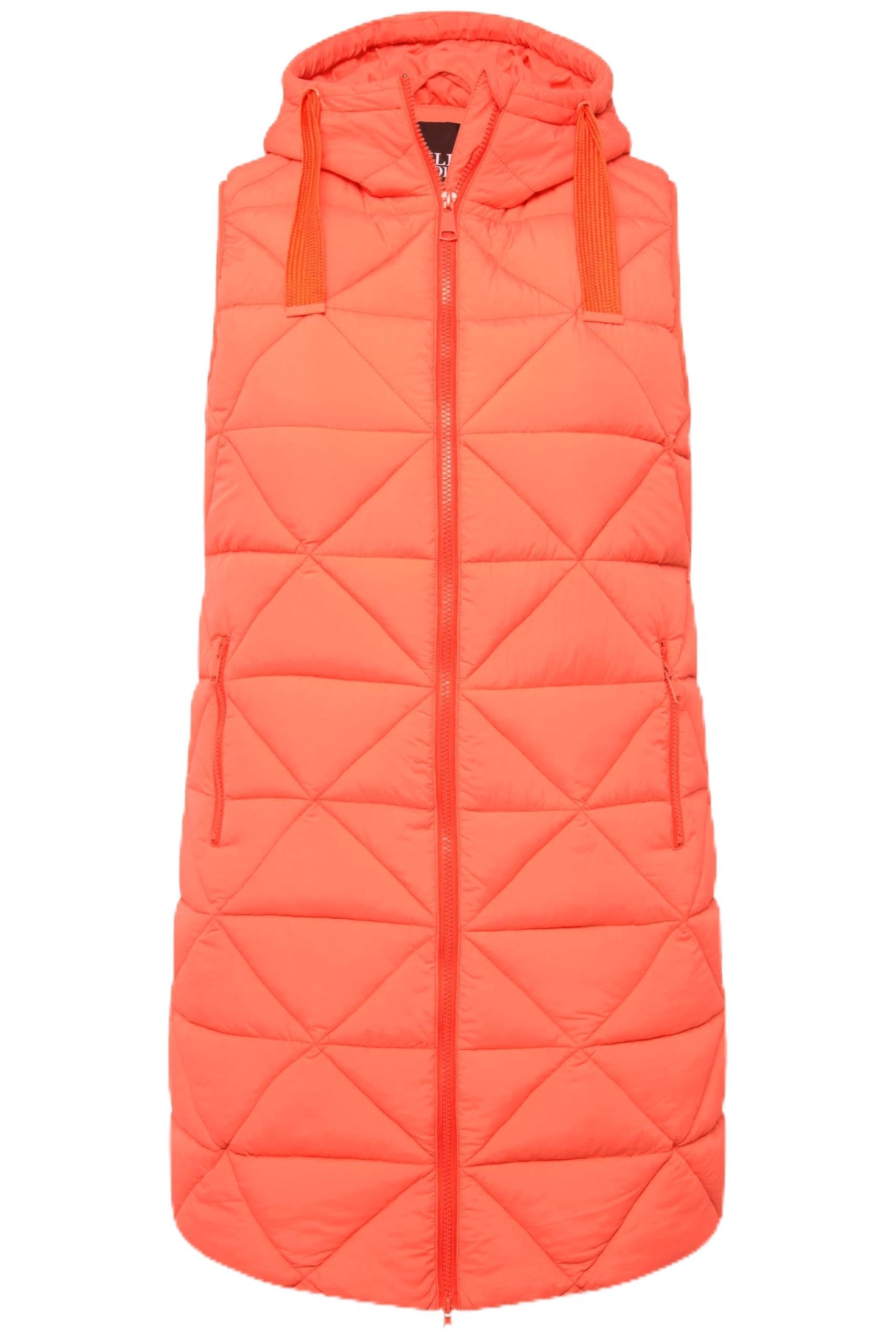 Ulla Popken Damen große Größen Übergrößen Plus Size Long-Steppweste, A-Linie, Kapuze 831805