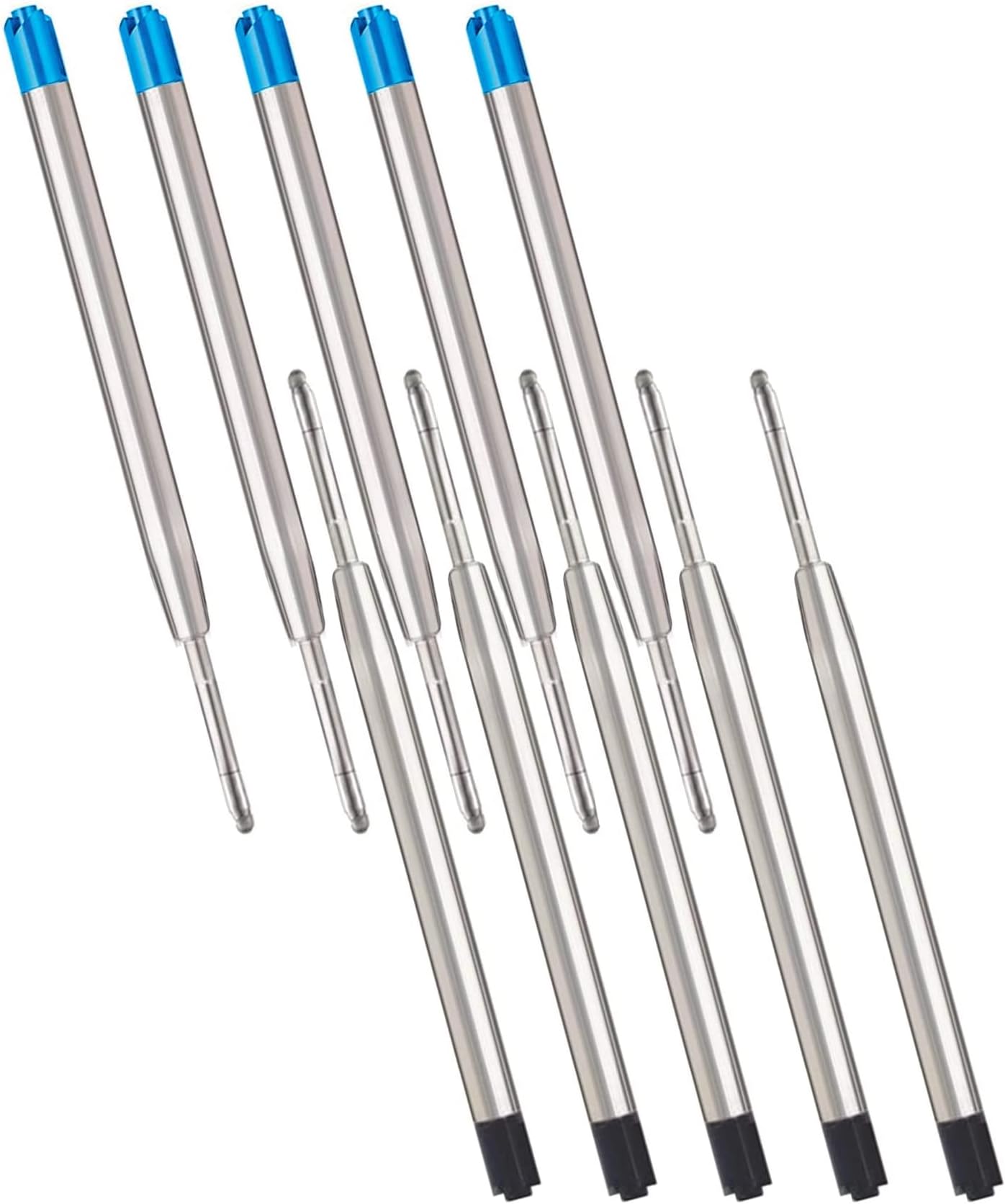 10 Parker Ballpoint Pen Refills, G2 Format - 5 Blue + 5 Black