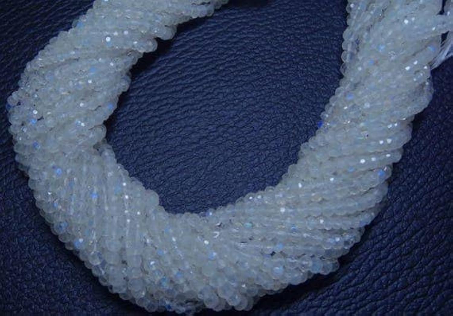 Pierre de lune arc-en-ciel perles bleues 3mm rondelle pour création de bijoux DIY