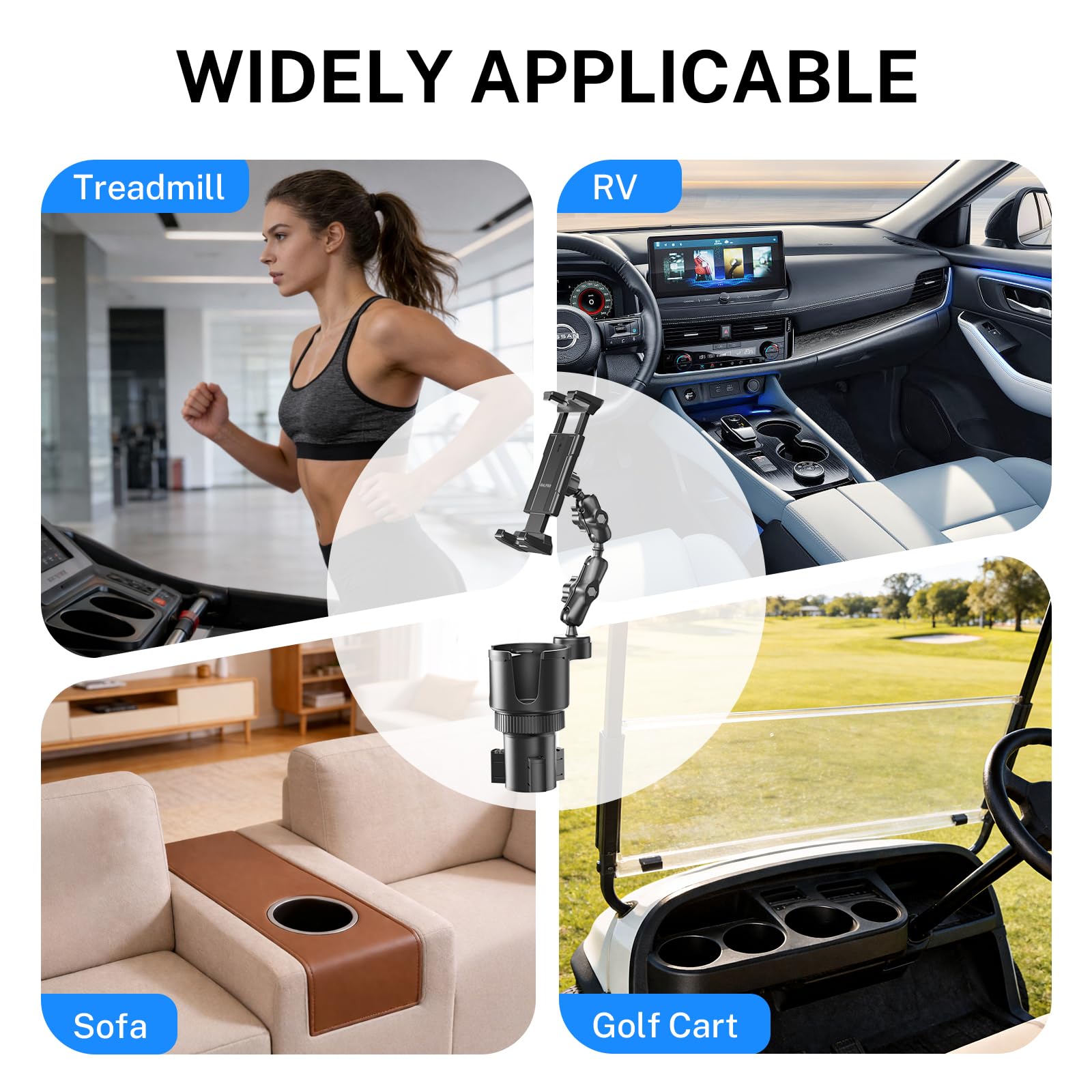 OHLPRO Supporto magnetico per tablet da auto, supporto per telefono per cruscotto auto, forte magnete, con 2 piastre metalliche, supporto per iPad per tutti gli iPhone, Galaxy Tab
