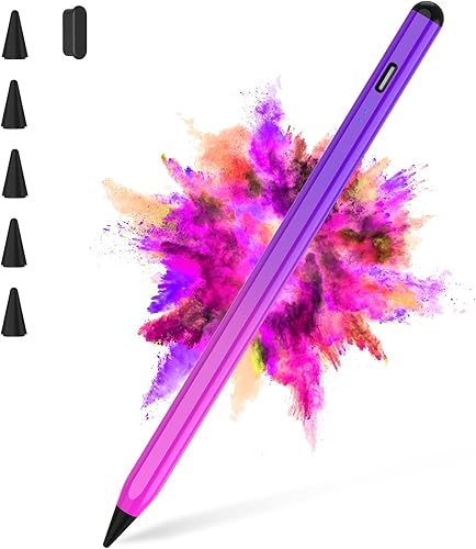Lápiz óptico para iPad 2018-2025 con rechazo de palma, carga más rápida, sensibilidad de inclinación, lápiz iPad compatible con