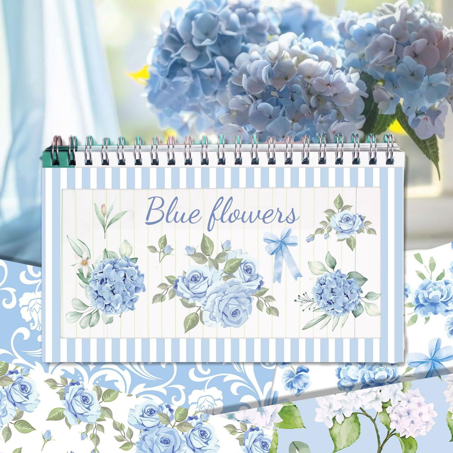 Hydrangea Floral Scrapbook Paper - 24 Sheets -6 Hydrangea Floral Scrapbook Paper - 24 Sheets -6
