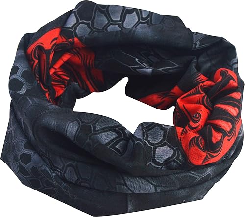 Miniatura 93 de Obacle - Tapabocas con cuello polar y de estilo de pañuelo contra el polvo y el sol para hombre y mujer Calavera Azul Ojo y Nariz