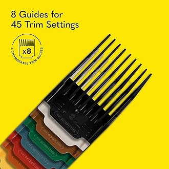 The Beard Club Beard Trimmer for Men - Electric Cordless Rechargeable Beard & Hair Trimmer - High Power 7000 RPM - 8 Color Guides 45 Unique Trim Lengths - Travel Lock