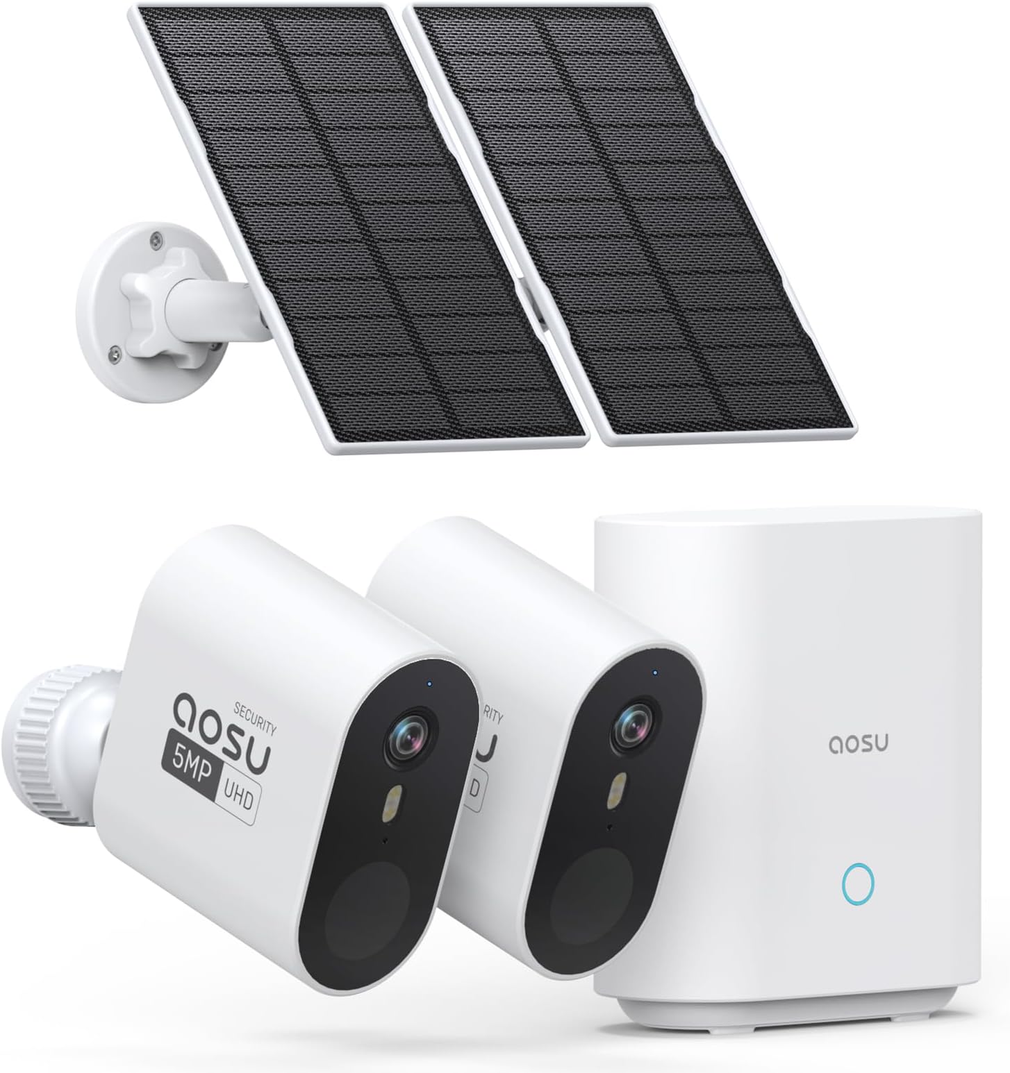 aosu 3K/5MP Solar Security Cameras Wireless Outdoor System, 2-Cam-Kit