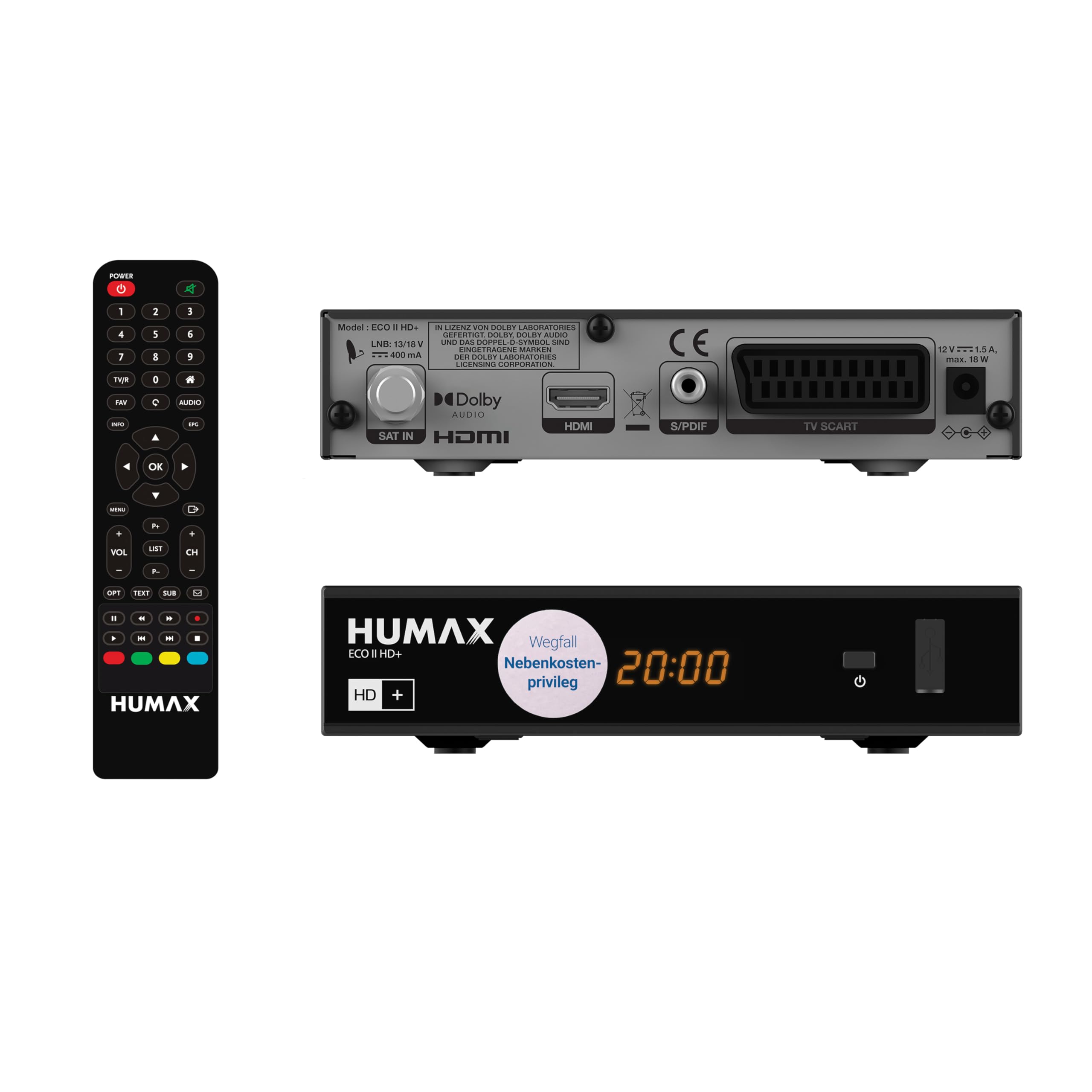 Humax Digital Eco II HD+ Satelliten-Receiver (schwarz)