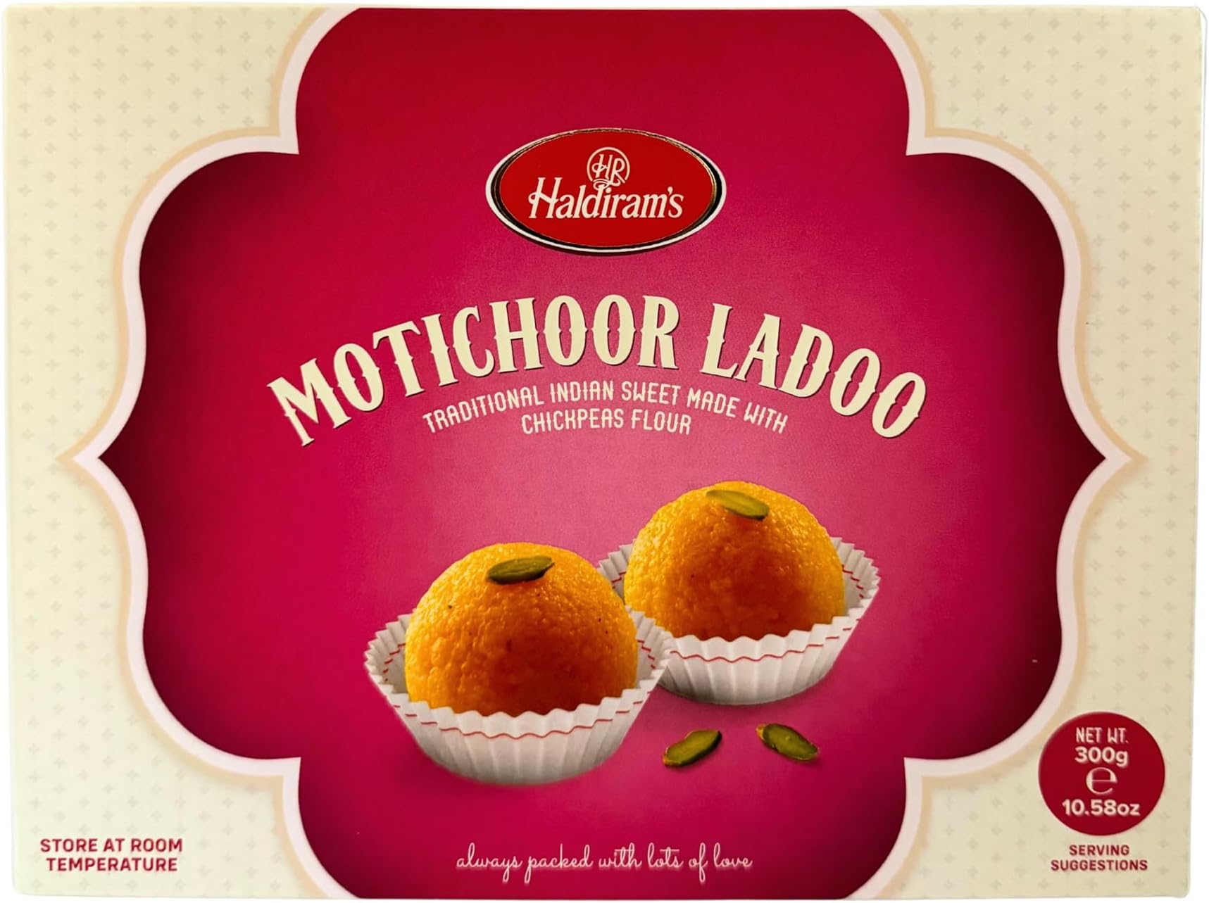 Haldirams Motichoor Ladoo 300g Popular Indian Sweets on Every Occasions Rich Flavour / Dessert / Sweet Gifts / Festival / Celebrations
