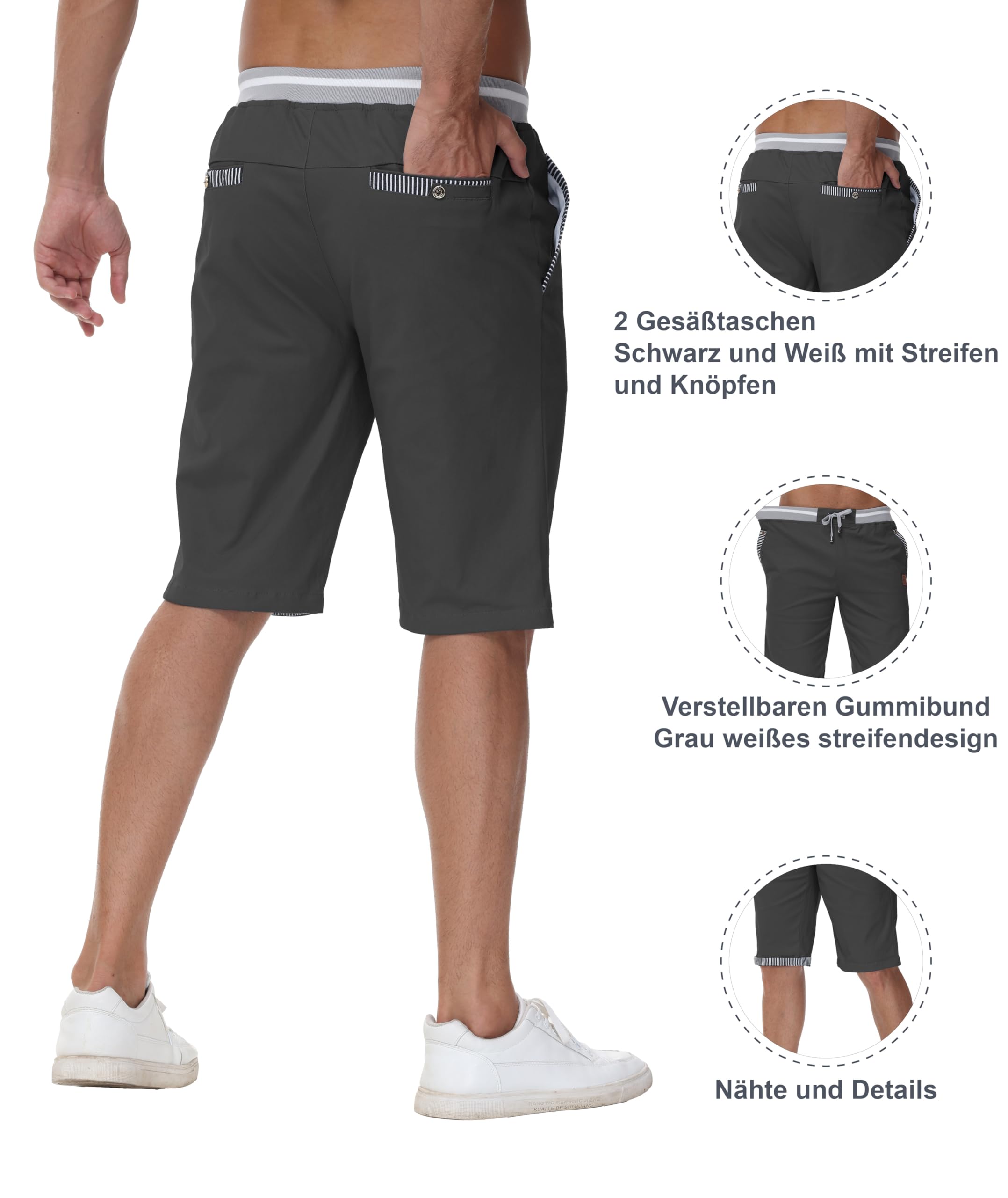 Djtnzdm Bermuda Cargo Estivi Pantaloncini Bermuda Uomo Cotone Lavoro Casual Sportivi Pantaloni Corti Golf Shorts Uomo