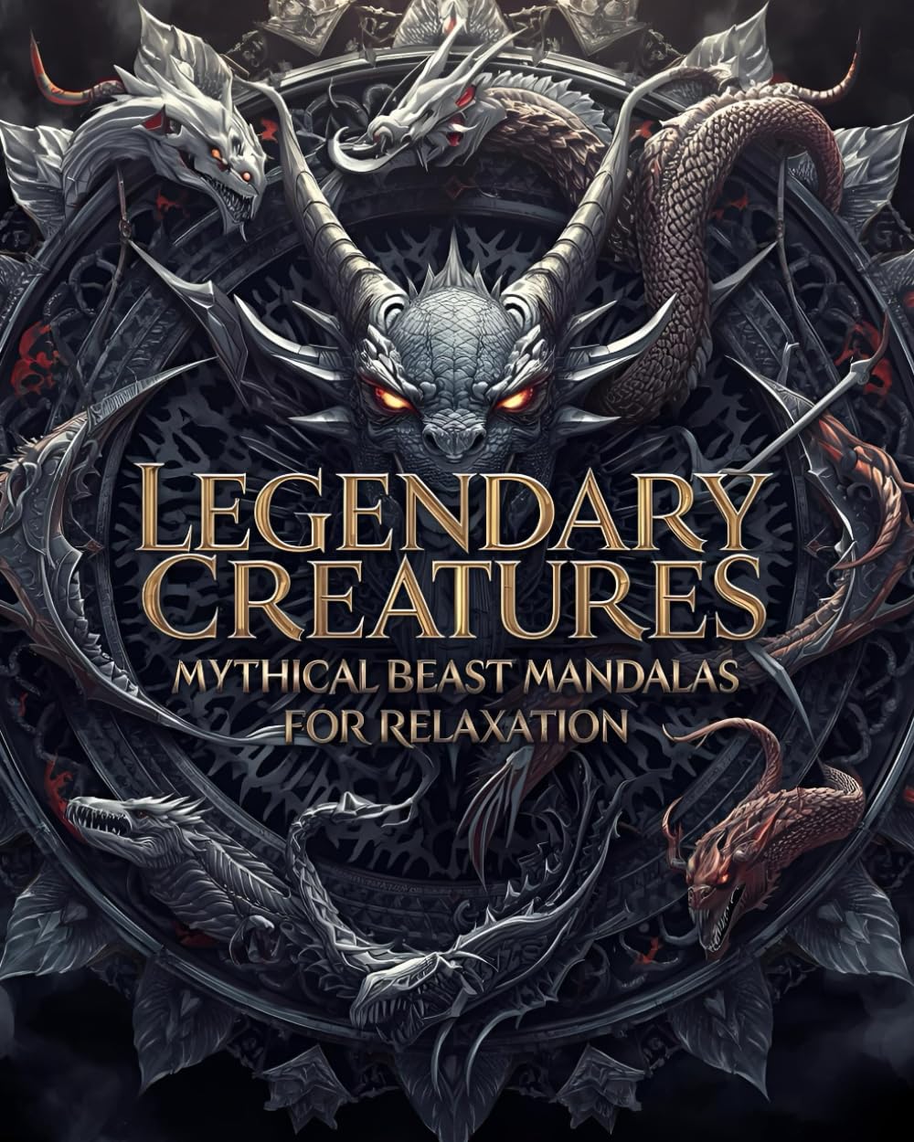 Legendary Creatures: Mythical Beast Mandalas for Relaxation: Stress-Relieving Fantasy Art with Dragons, Unicorns, and Enchanted Beasts