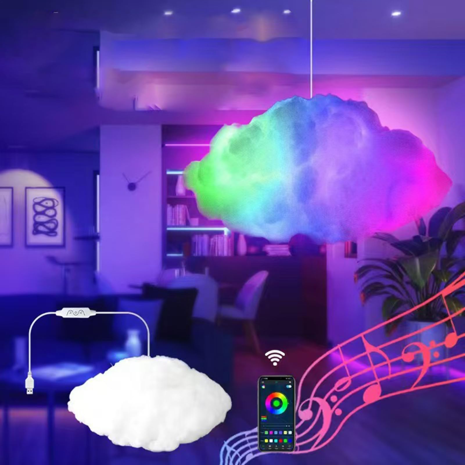 a per Parete Illuminazione a Multicolore con Sincronizzazione Musicale USB
