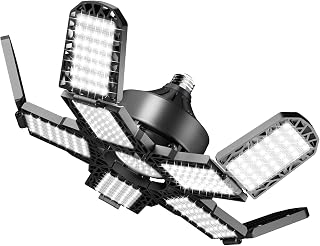 Newest LED Garage Light , 180W Garage Light 10+1 Glow Panels 18000LM 6500K Deformable Garage Ceiling Light, LED Shop Light Garage Lights for Basement Workshop Warehouse Attic(E26/E27)