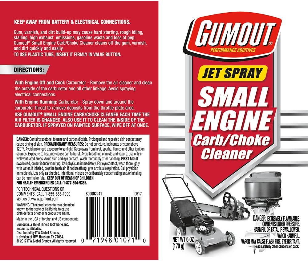 Amazon Com Gumout 800002241 Small Engine Carb And Choke Cleaner 6 Oz Automotive