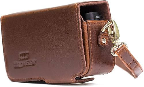 MegaGear MG1144 - Funda de piel para cámara con correa compatible con Sony Cyber-shot DSC-HX95, DSC-HX99, DSC-HX80, DSC-HX90V, DSC-WX500, color