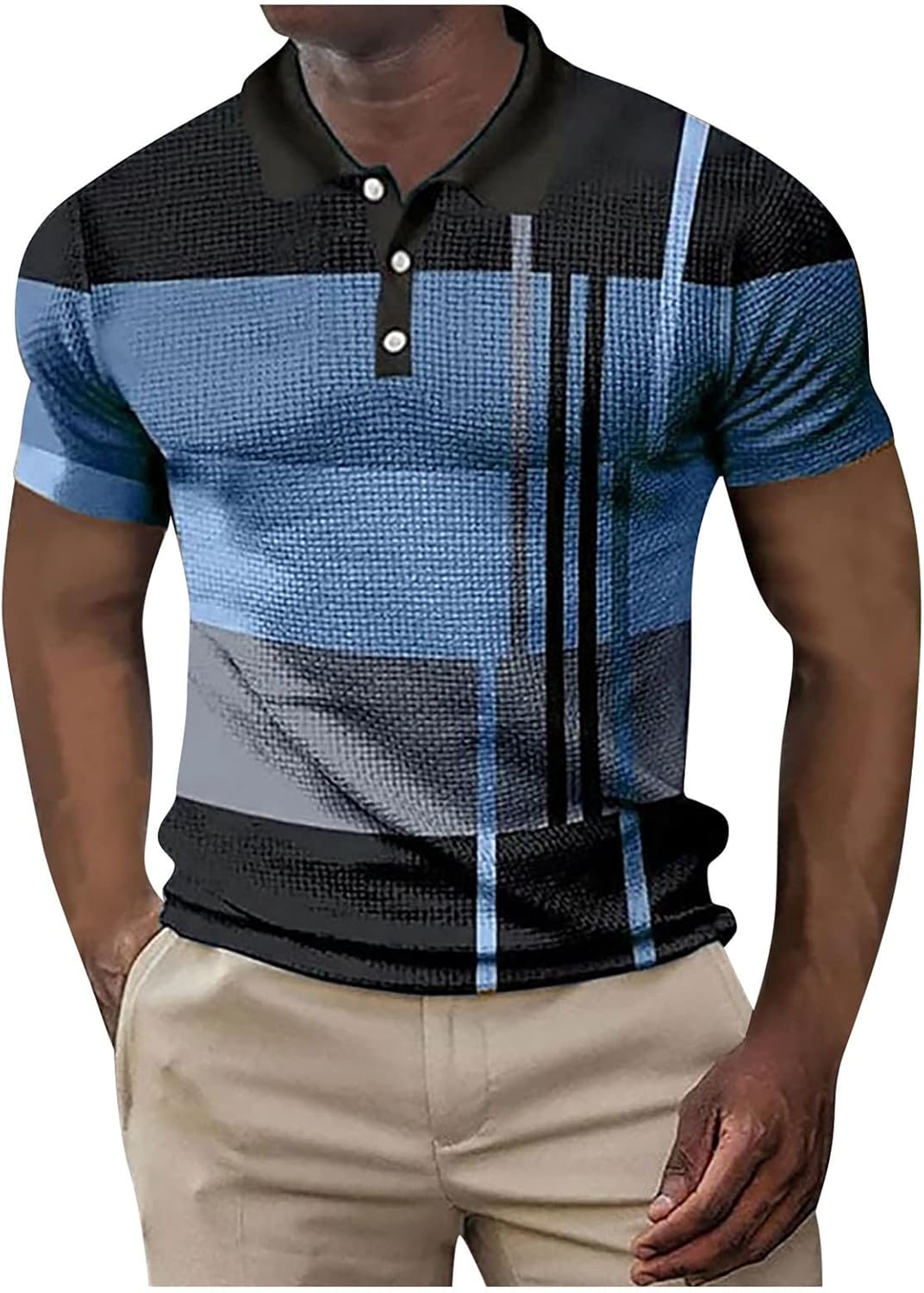 EndoraDore Men's Short Sleeve Polo Shirts Casual Golf Printed T-Shirts Summer Sport Moisture Wicking Performance Shirt