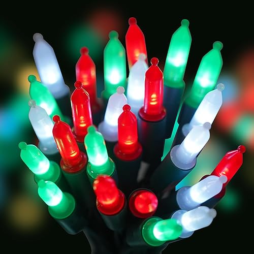 Miniatura 2 de Guirnalda de luces de Navidad con temporizador integrado, 2 paquetes de 50 luces LED de 17 pies de mini batería para exteriores, interiores, patio,