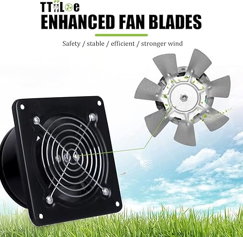 Miniatura 3 de Ventilador de escape de 4 pulgadas, ventilador de ventilación automático montado en la pared, ventilador de ventanas de baño de 110 V, extractor de