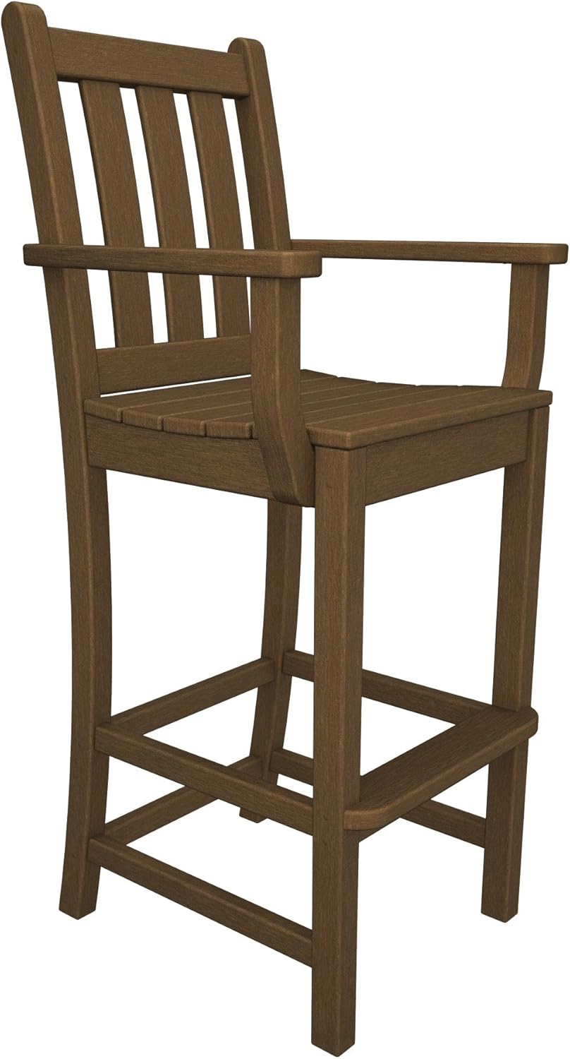 POLYWOOD® Traditional Garden Bar Chair, White