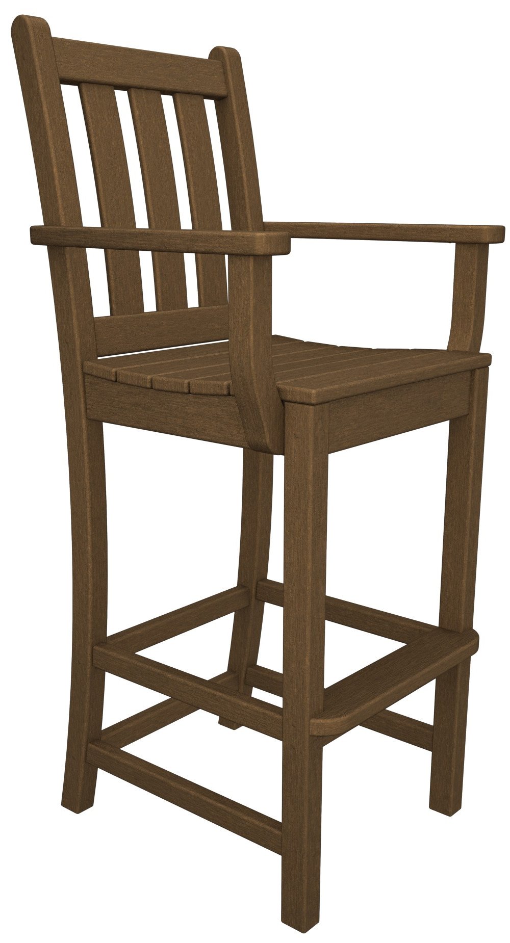 POLYWOOD® Traditional Garden Bar Chair, Teak