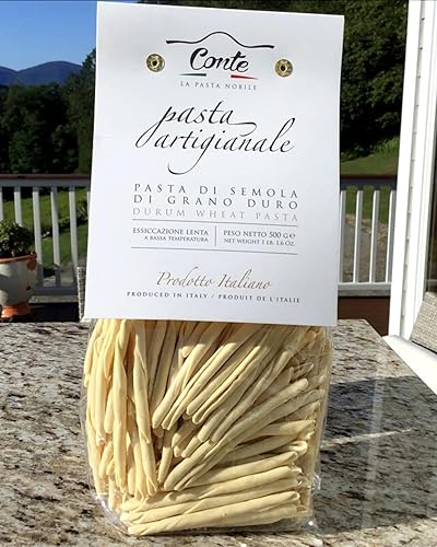 Conte Maccheroni Pasta Calabrese - Importada de Italia  Mezcla artesanal de trigo duro con alto índice de proteínas para un color de grano amarillo